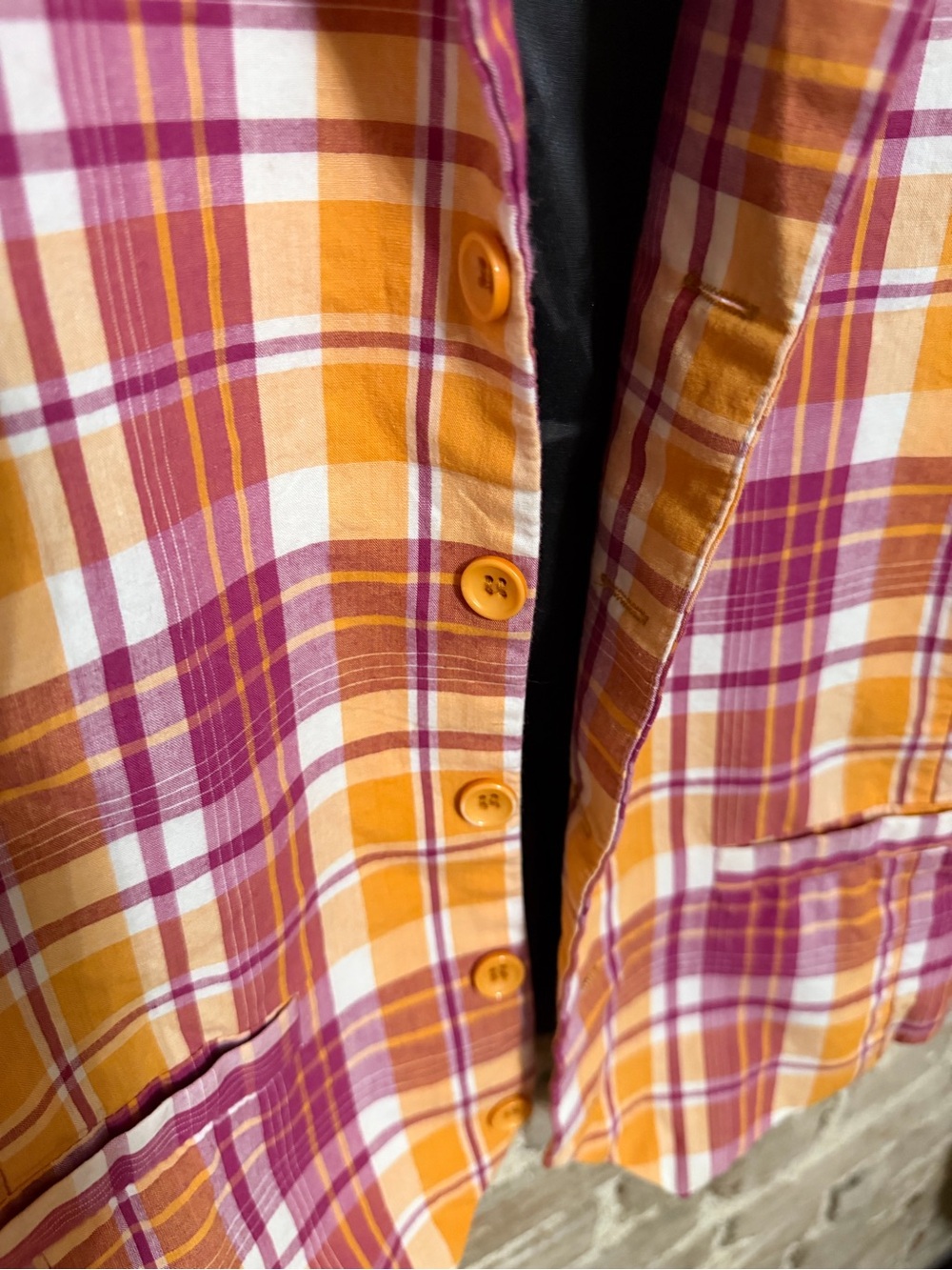 Colorblock Plaid Men's Vest in Orange & Pink - Unbranded - Picture 3 of 4